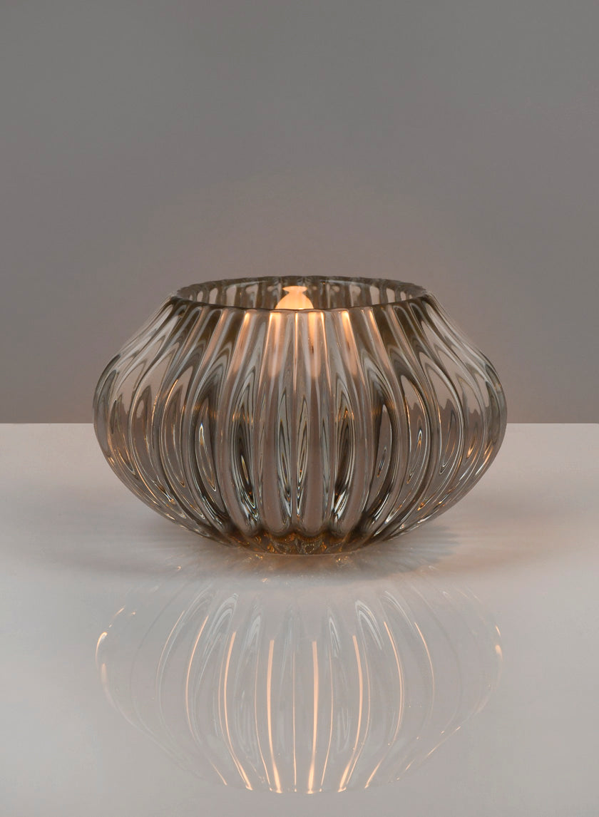 Pleated Glass Bulb Votive Holder