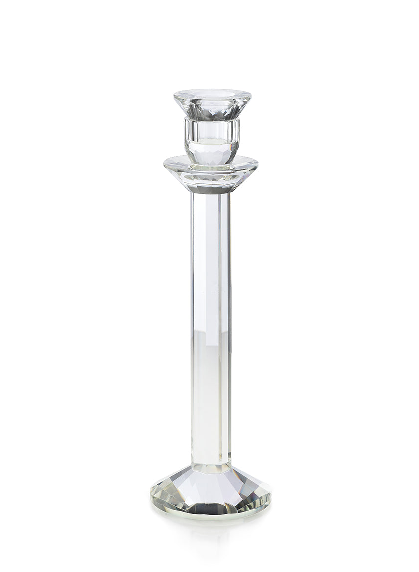 Faceted Stem Crystal Candlesticks