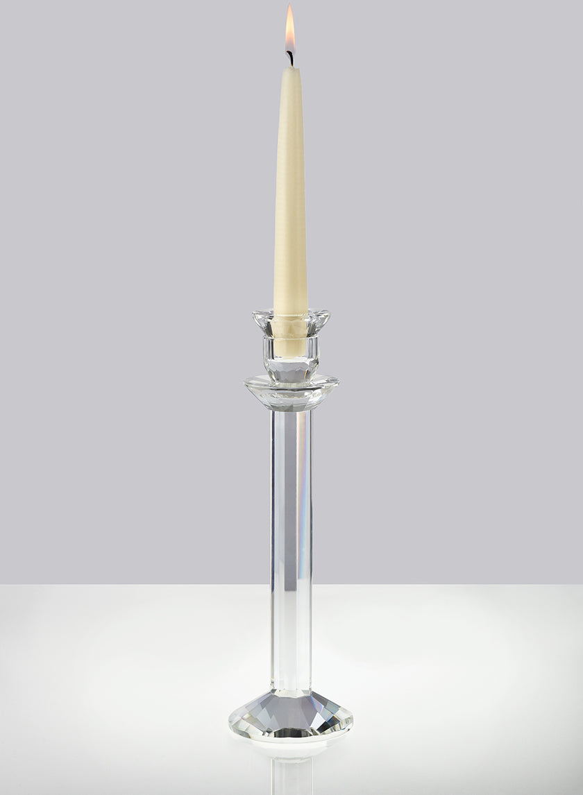 Faceted Stem Crystal Candlesticks