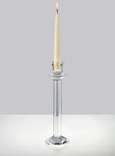 Faceted Stem Crystal Candlesticks