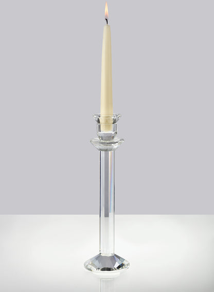 Faceted Stem Crystal Candlesticks