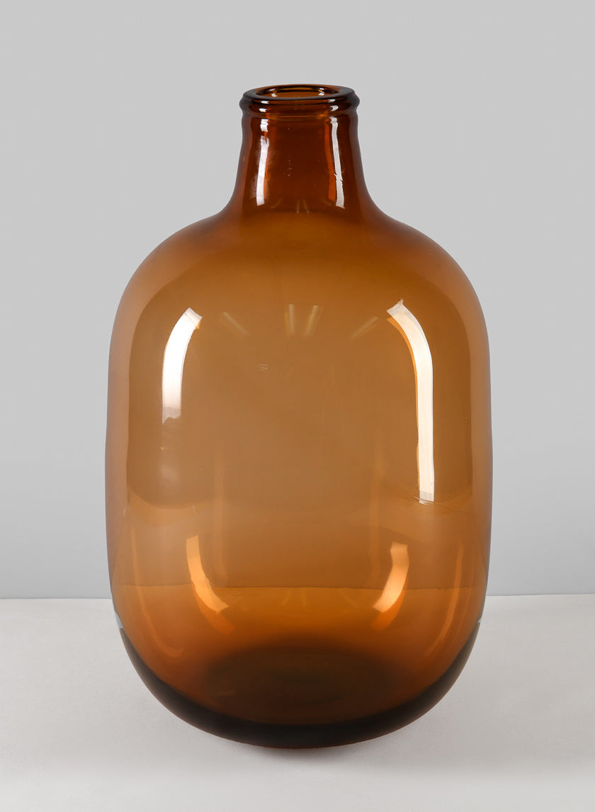 Large Mesquite Amber Bottle Vase