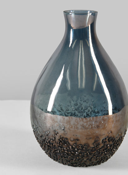 6in Suenos Artisan Speckled Smoke Luster Glass Vase