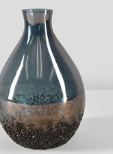 6in Suenos Artisan Speckled Smoke Luster Glass Vase