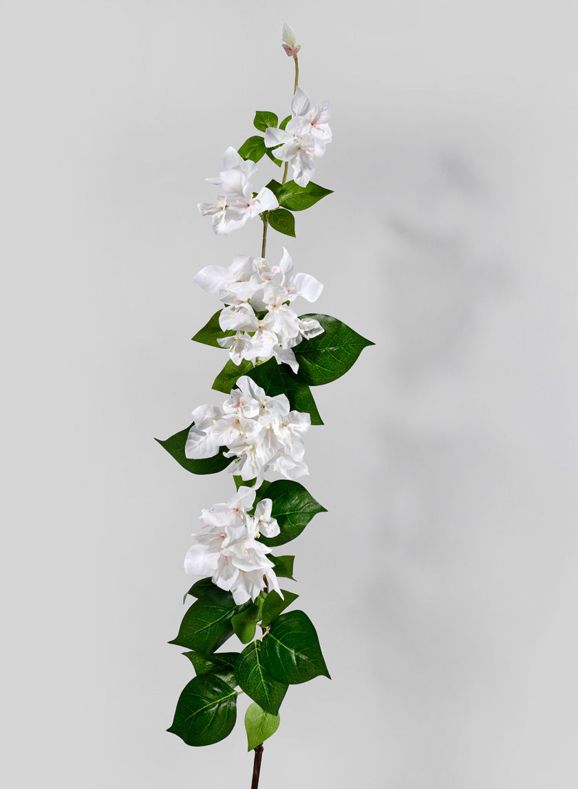 47in White Bougainvillea Spray