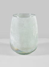 6.5in Mashtal Luster White Frost Washed Artisan Glass Holder