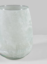 6.5in Mashtal Luster White Frost Washed Artisan Glass Holder