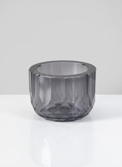 4in Spray Grey Glass Crystal Bowl