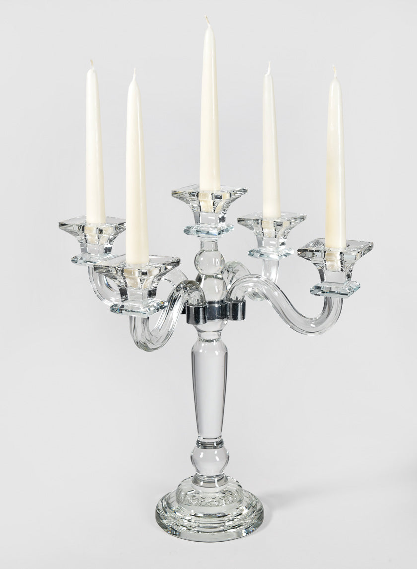 15in Crystal Square Cup Candelabra