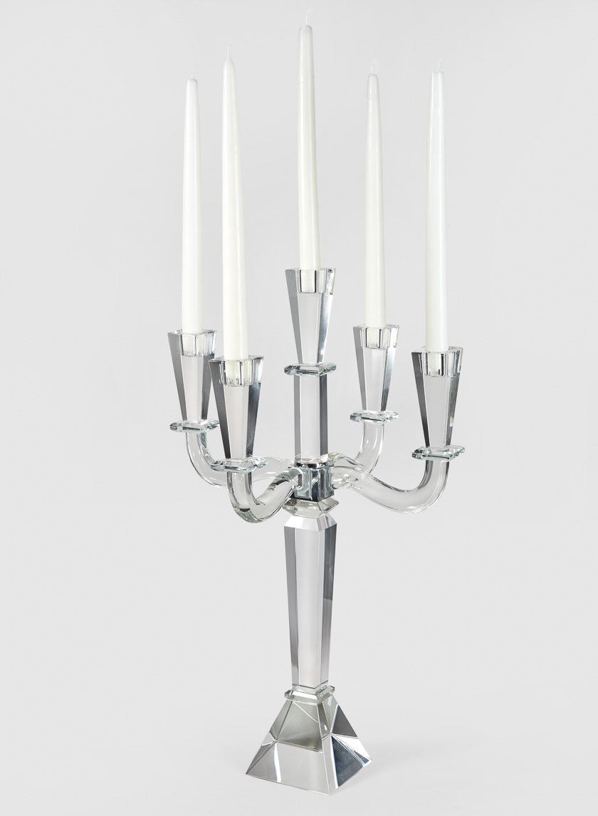 21in Tapered Rectangle Crystal Candelabra