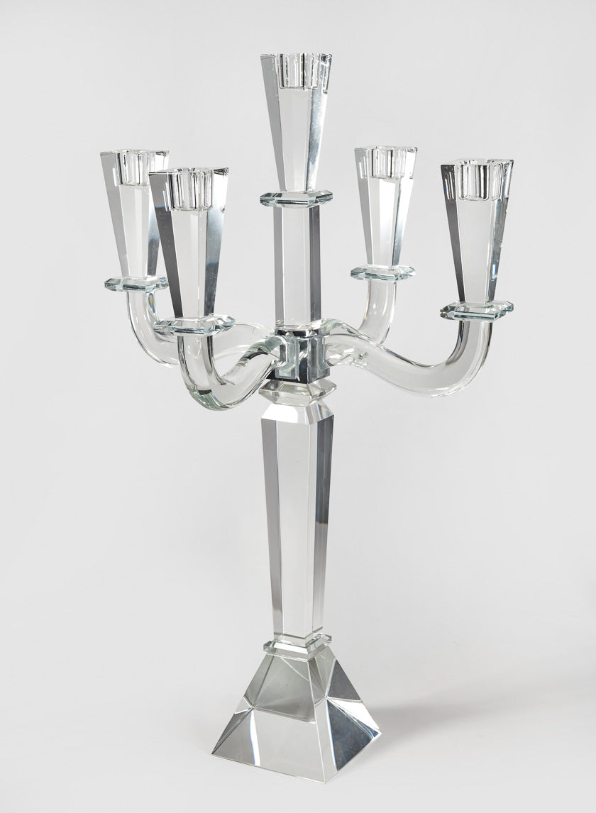 21in Tapered Rectangle Crystal Candelabra