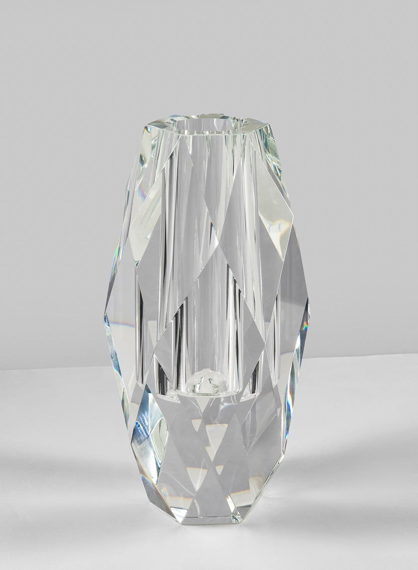 9.5in Diamond Cut Crystal Vase