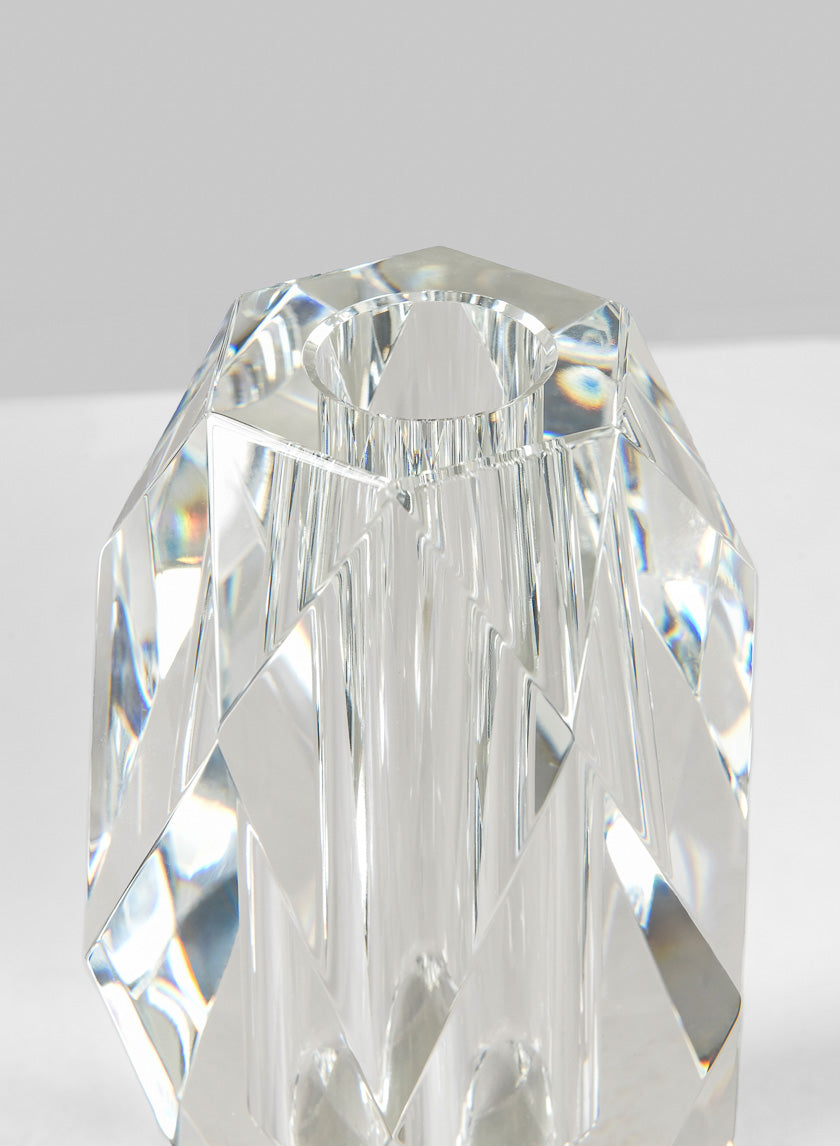 6in Diamond Cut Crystal Vase