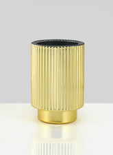 5in Gold Pleated Glass Votive Holder