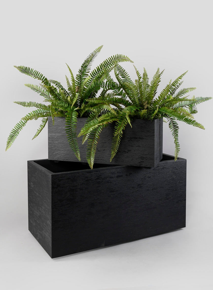 31in Tribeca Charcoal Gravity Rectangular Planter