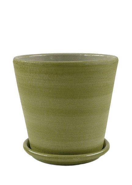 4 3/4in, 7 1/4in &amp; 8 3/4in Classic Green Clay Pot