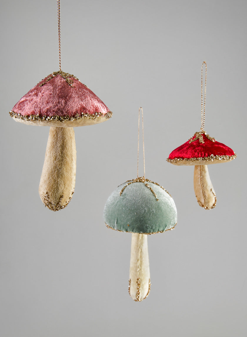 Red Pink &amp; Green Hanging Mushrooms