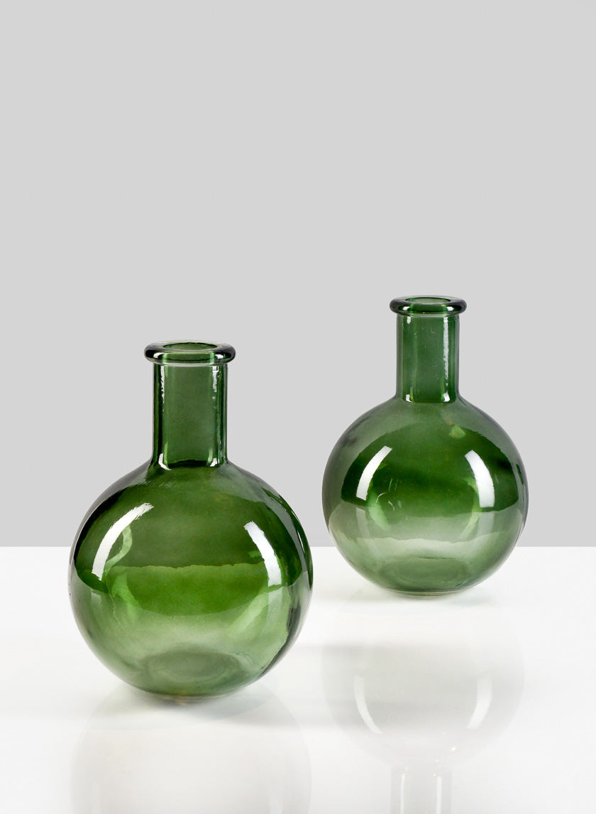 Green Deco Glass Vase