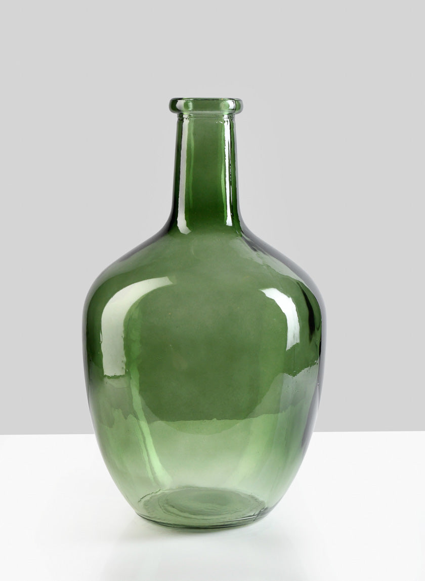 Green Glass Bottle Vase