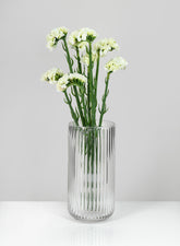 8in Pleated Clear Vase