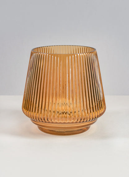 6in Tropez Amber glass vase