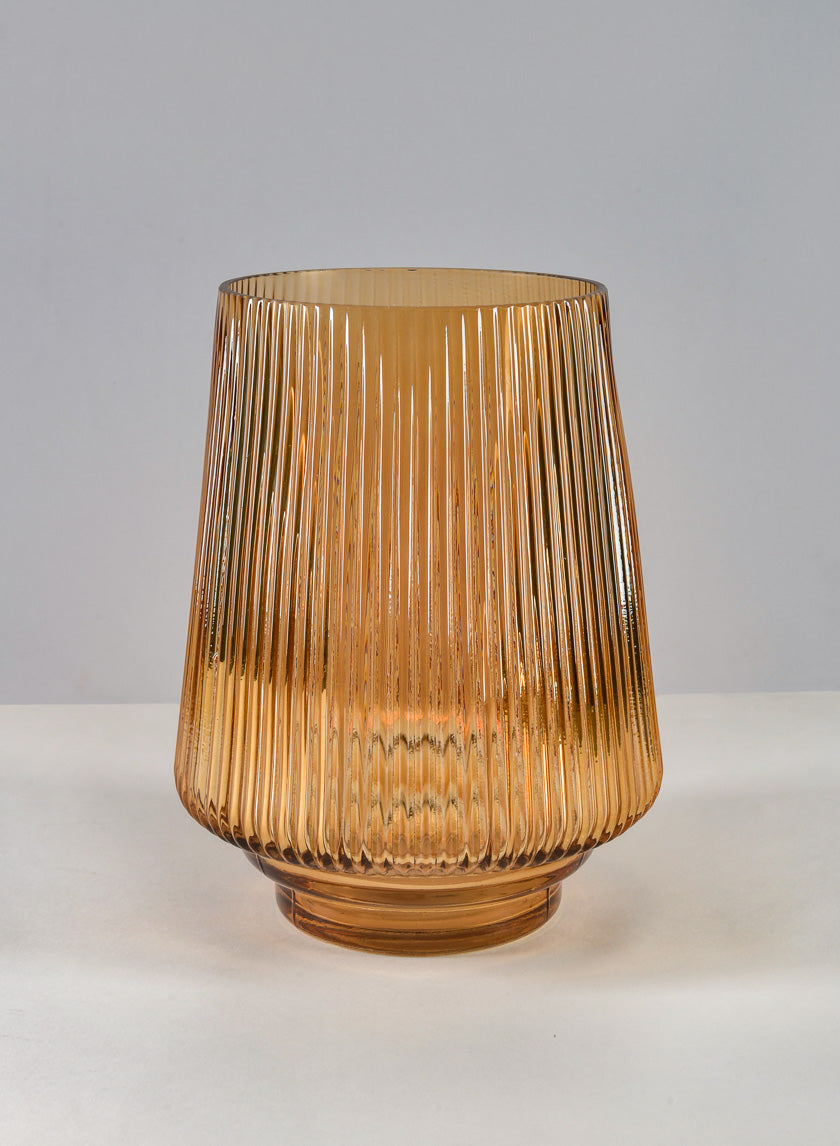 9in Tropez Amber glass vase