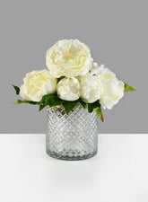 5 1/4 x 6in Diamond Cut Glass Cylinder