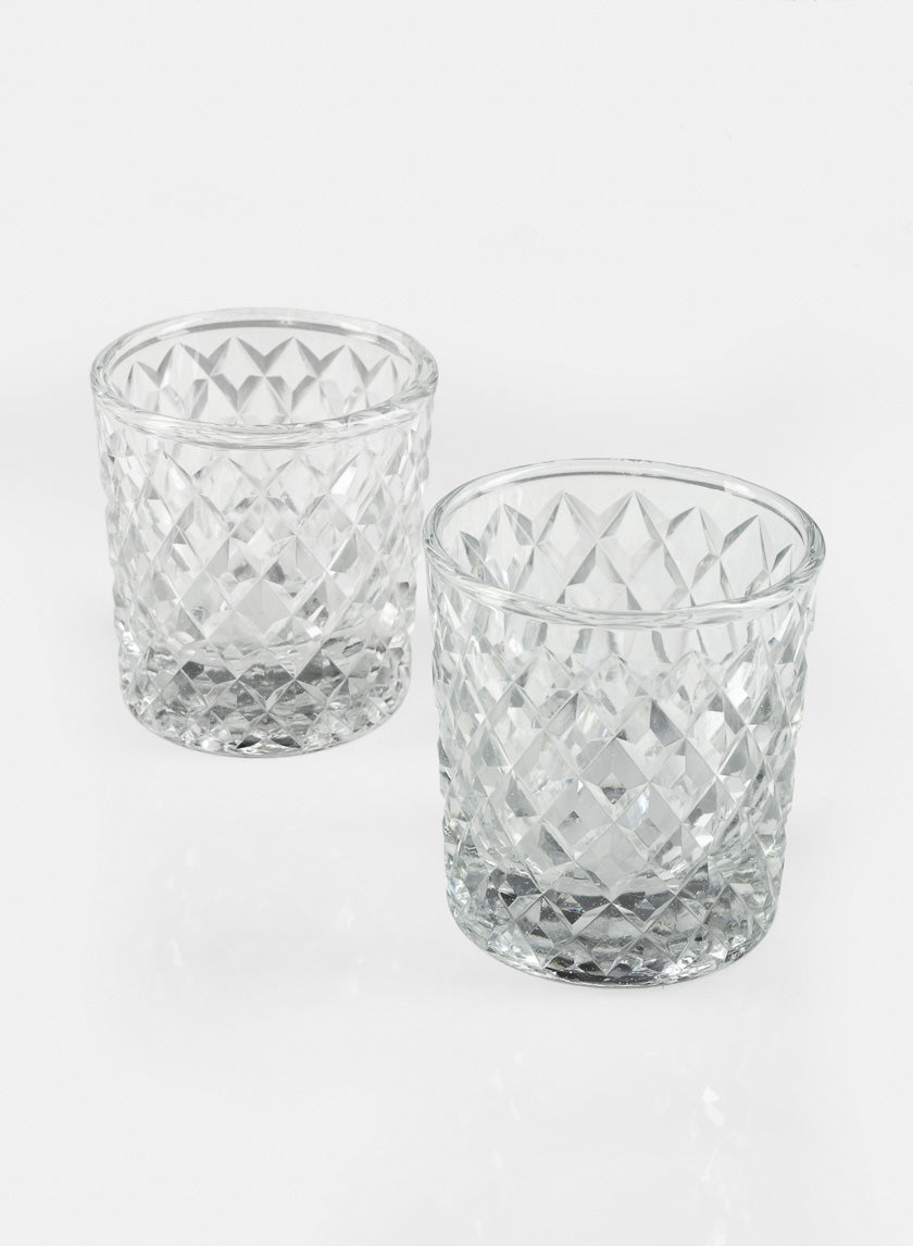 3in Diamond Glass Votive