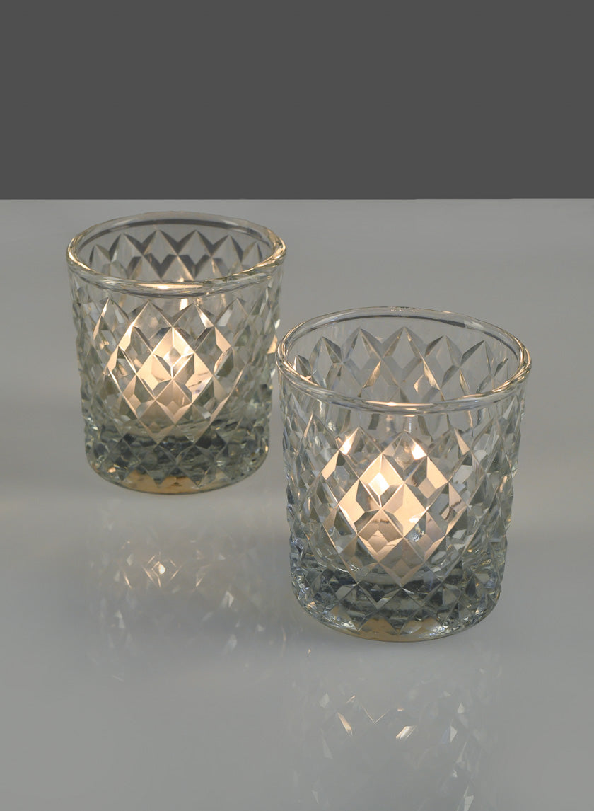 3in Diamond Glass Votive