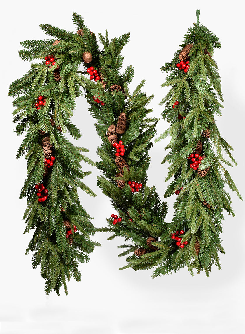 9ft Mixed Pine Garland