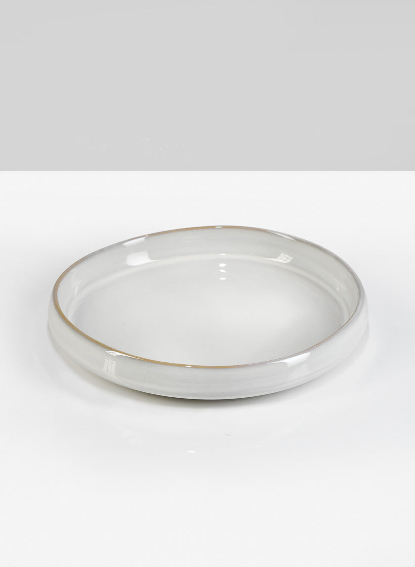 9in Ooid White Ceramic Platter