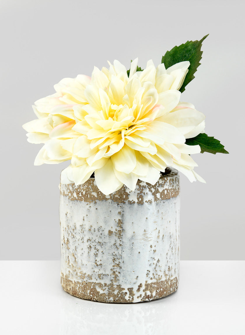 6in Antique White Jardin Pot