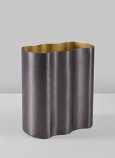 6in Black Cobra Brushed Stainless Steel Vase