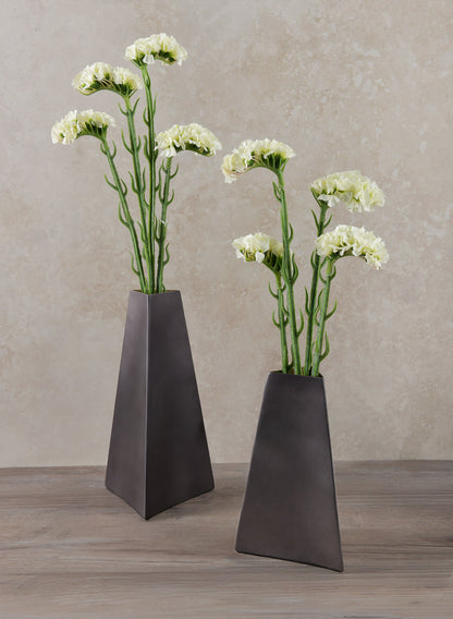 8.25in Tall Piza Triangle Stainless Steel Vase