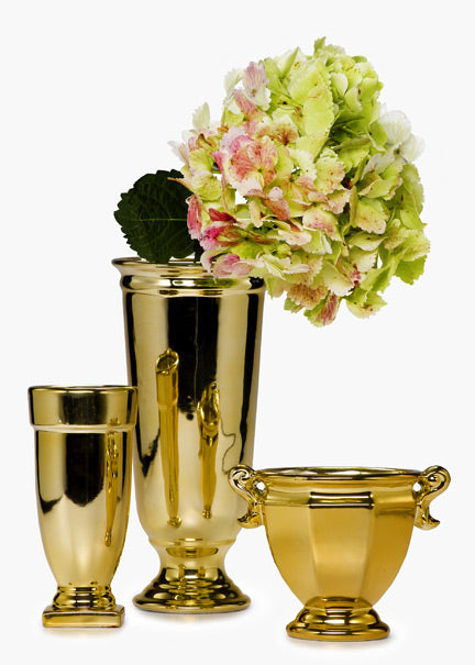 Shiny Gold Ceramic Vases