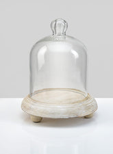 6 x 7in La Boheme Glass Cloche with Wood Base