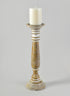 16in Campagna White Washed Pillar Holder