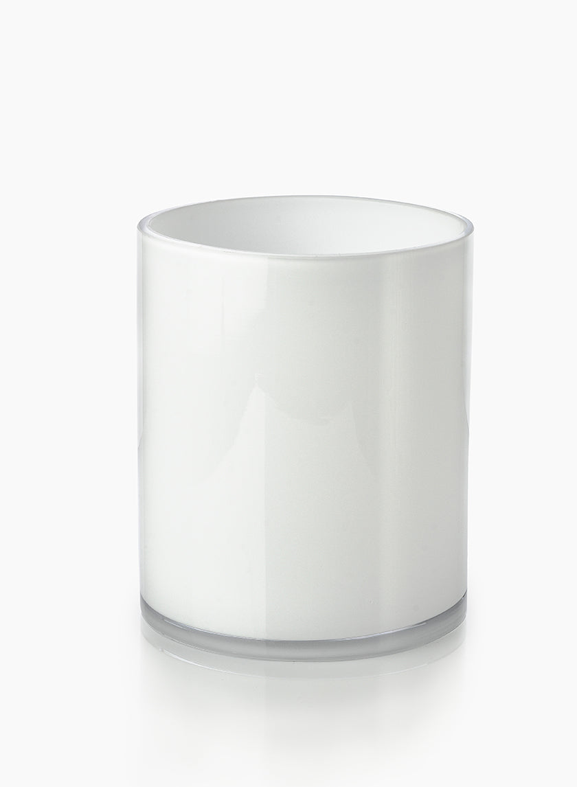 White Cylinder Glass Vases