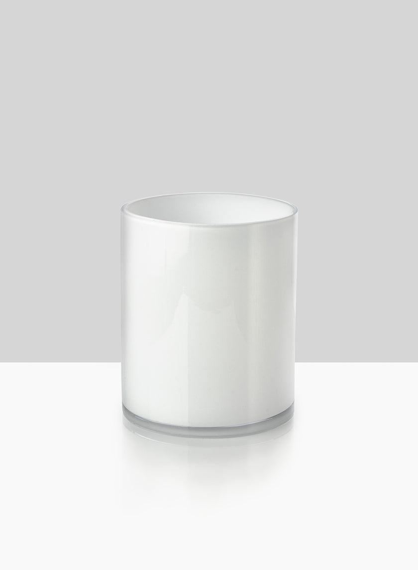 White Cylinder Glass Vases