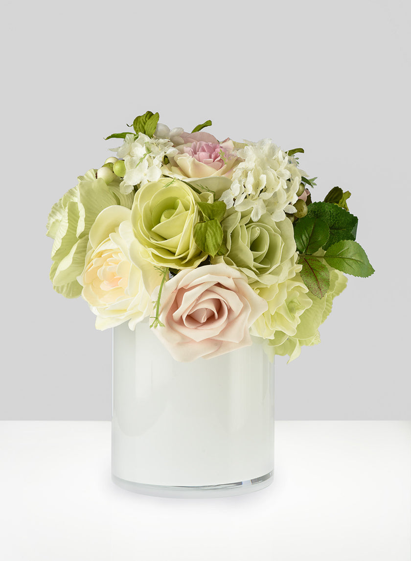 White Cylinder Glass Vases