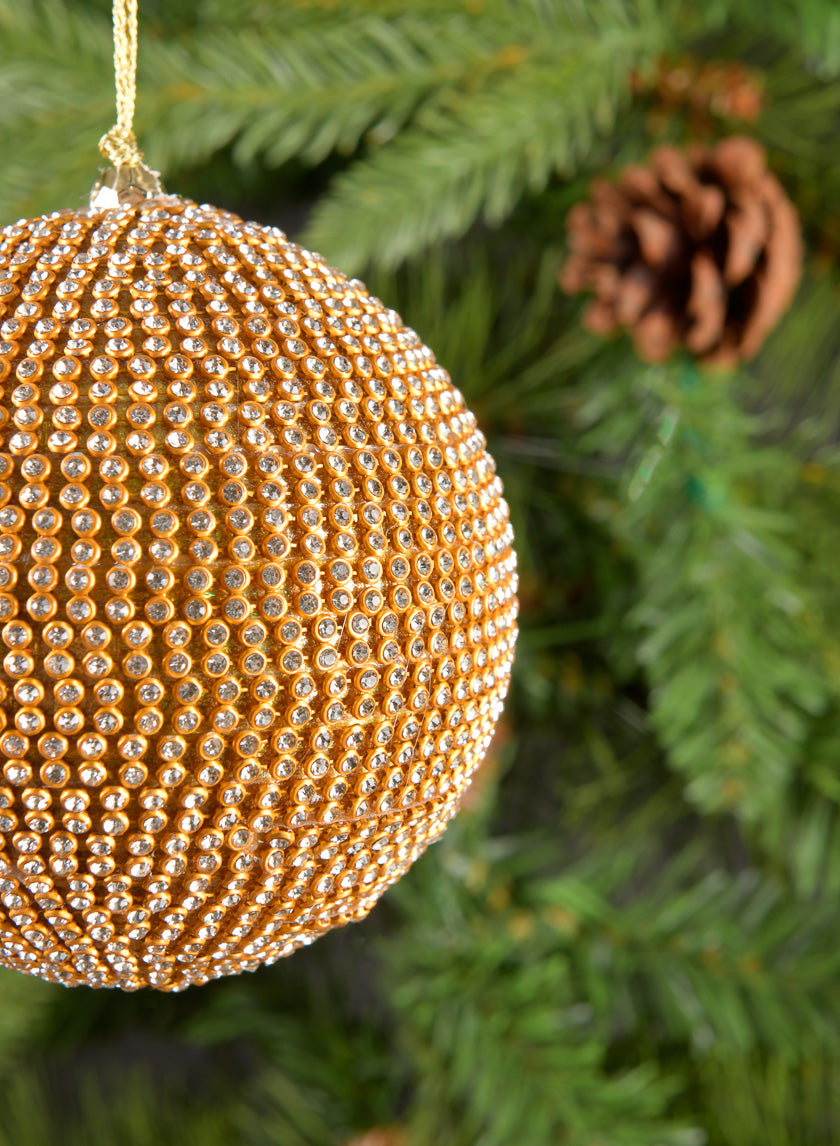 Gold Crystal Bead Ornament