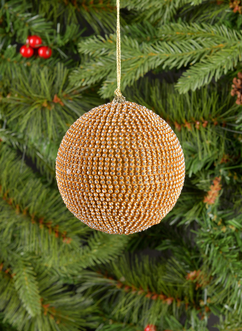 Gold Crystal Bead Ornament