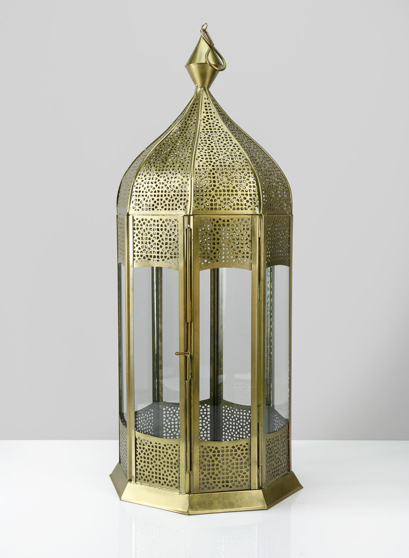 21  1/2in Gold Aravali Lantern