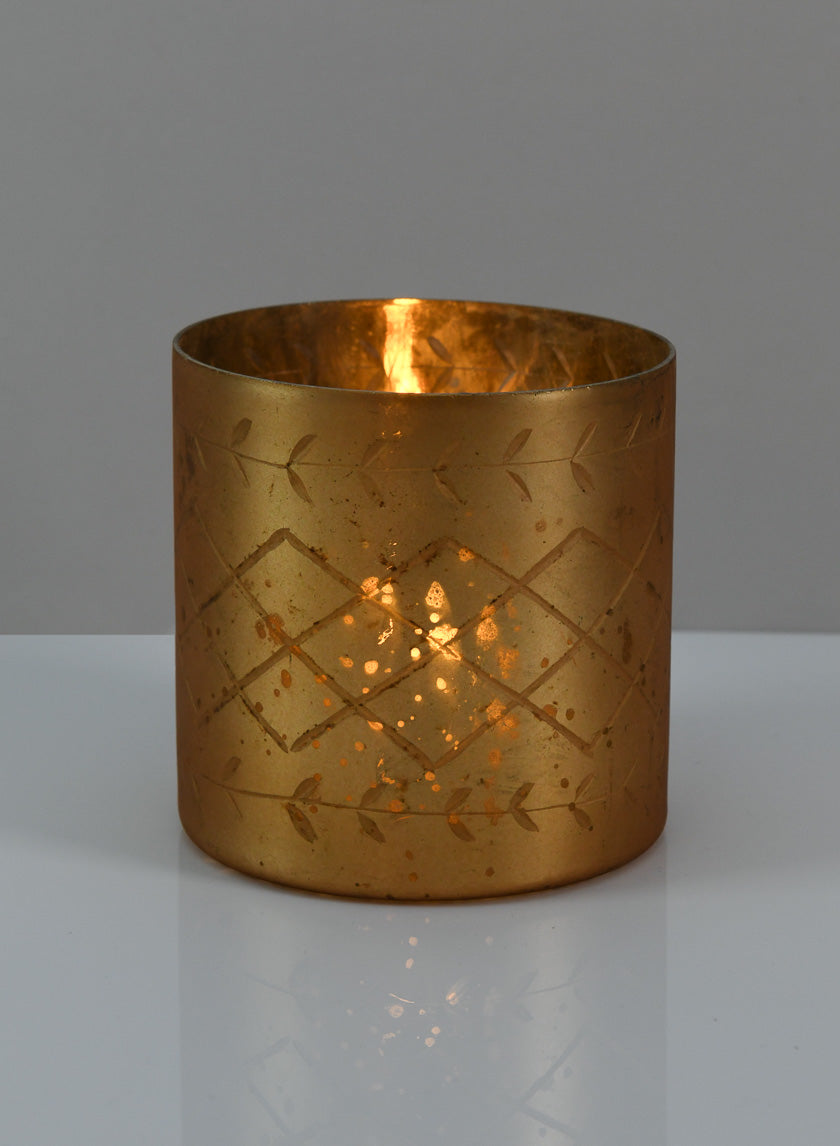 4in Valencia Aged Gold Mercury Holder