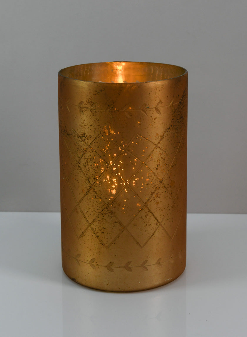 8in Valencia Aged Gold Mercury Holder