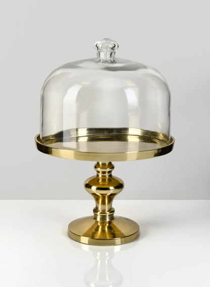 10in Glass Dome With Gold Stand