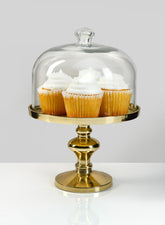 10in Glass Dome With Gold Stand