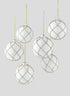 3in Glitter Swirl White Glass Ornament Ball