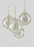 4in Glitter Swirl Clear Glass Ornament Ball