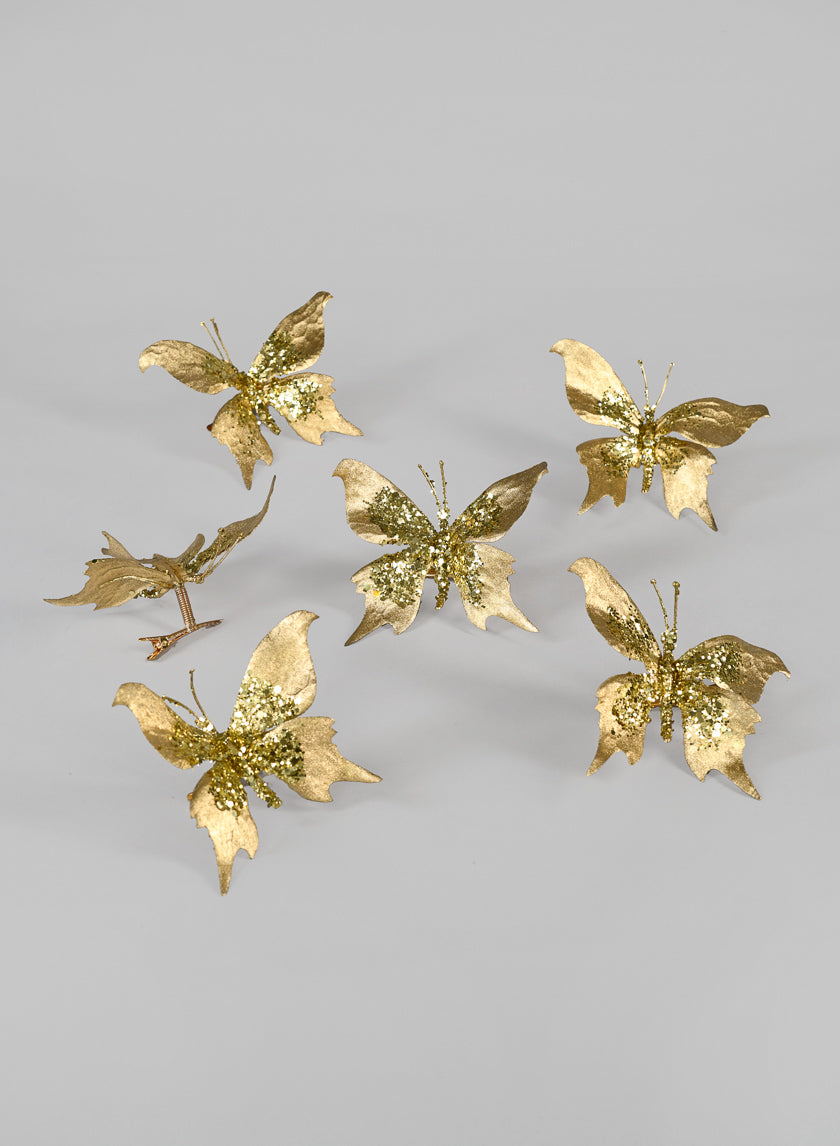 Gold Glitter Butterfly Ornament